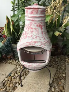 Wholesale Outdoor Clay Chimineas With Pizza Oven Stone Plate