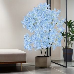 3 grands arbres artificiels de cerisier bleu, ornements de fleurs artificielles, parfaits pour le jardin, la salle de séjour, la chambre à coucher, le balcon - Product Image 2