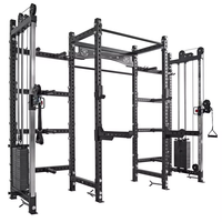 Venta al por mayor de equipos personalizados Pro Fitness Gym multifunción Squat Power Rack Smith Machine con pilas de peso