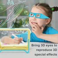 Tablero de Dibujo Mágico 3D, Juguete Educativo de Pintura para Niños con Gafas