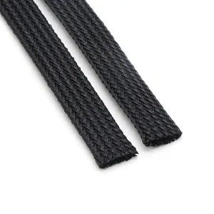 Manga expansível trançada para cabos, protetor de linha de cabo isolado de alta densidade com bainha e manga preta, 35mm