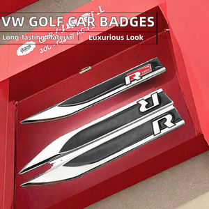 2 Pezzi Emblemi 3D in Metallo per Parafango Laterale VW Golf R-Line, <span class=keywords><strong>Adesivi</strong></span> per Auto <span class=keywords><strong>Volkswagen</strong></span> MK6 MK7 MK8, Accessori per Auto VW Golf - Product Image 6