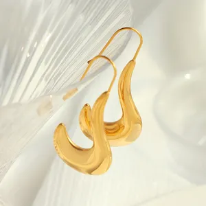 欧迪亚雅珠宝EH257厂家供应时尚问号耳环电镀18k金耳环光泽泪珠耳环