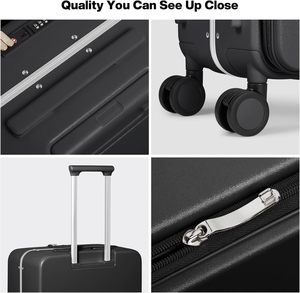 Ensemble de bagages de luxe en tissu nylon de haute qualité, antivol, avec 4 roues pivotantes, chariot en alliage d'aluminium pour le voyage - Product Image 5