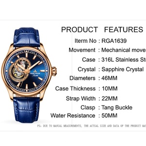 /rt for Mens Watch Tourbillon <b>Wristwatch</b> Male <b>Automatic</b> Mechanical Skeleton Hollow Transparent Dial Relogio Masculino - Product Image 2