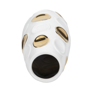 Vaso in ceramica con motivo a cerchi dorati per decorare la casa, soggiorno, camera da letto, ufficio, scrivania. - Product Image 6