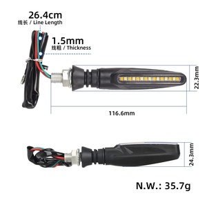 ไฟเลี้ยว LED 12V แบบเรียงลำดับพร้อมไฟวิ่งกลางวันสีขาว DRL, ชุดไฟเลี้ยวสำหรับมอเตอร์ไซค์แบบสากล 2 ชิ้น - Product Image 2