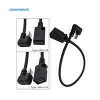 U — USB Type C mâle vers USB femelle, Angle de 180 degrés, téléphone portable externe, souris, clavier, données, OTG