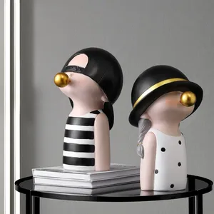 Statua in <span class=keywords><strong>Ceramica</strong></span> di Ragazza, Figurina in Porcellana di Donna, Accessori per la Casa, <span class=keywords><strong>Scultura</strong></span> Artistica in Stile Moderno - Product Image 4