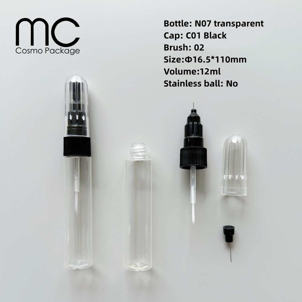 Bottiglia Trasparente N07 + Tappo Nero C01