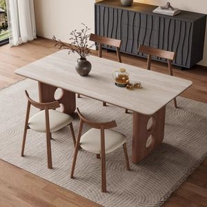 Set Moderno di Tavolo <span class=keywords><strong>da</strong></span> <span class=keywords><strong>Pranzo</strong></span> in Marmo e Legno Massiccio con Sedie, Design di Lusso <span class=keywords><strong>per</strong></span> 4-6 Persone, Arredamento <span class=keywords><strong>per</strong></span> <span class=keywords><strong>Sala</strong></span> <span class=keywords><strong>da</strong></span> <span class=keywords><strong>Pranzo</strong></span>, Vendita Speciale - Product Image 1