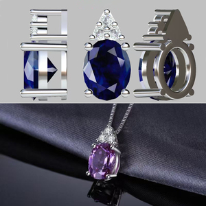 Collier avec pendentif personnalisé en gros, plaqué or 18 carats, argent sterling 925, pendentifs Colgante pour femmes, bijoux de mariage - Product Image 3