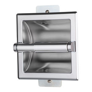 Porte-papier toilette mural moderne en nickel pour toilettes publiques et hôtels - Product Image 4