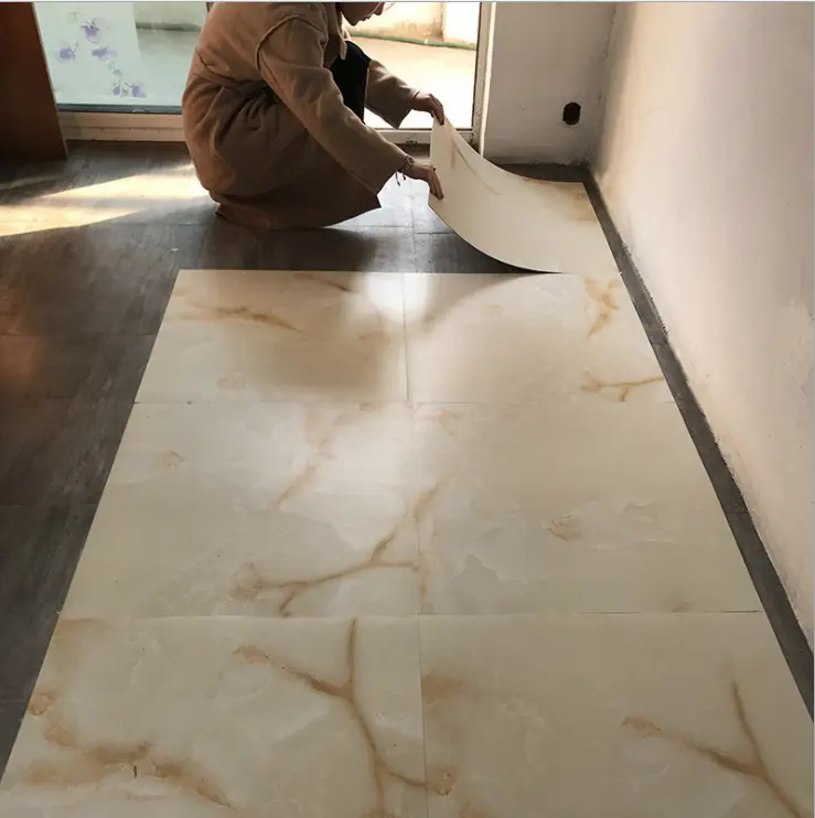 Floor Mat Marble Tile Pvc Sticker Waterproof Flooring Strong Adhesive Peel And Stick Sticker