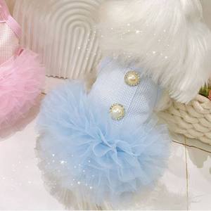 Vestito da Principessa per Cani di <span class=keywords><strong>Piccola</strong></span> Taglia XXS, Abito con Bottoni di Perle per Yorkie e Maltesi, Gonna Tutu per <span class=keywords><strong>Cuccioli</strong></span>, Forniture B2B - Product Image 3