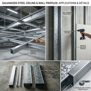 Profilé en U en acier galvanisé robuste, design moderne <span class=keywords><strong>pour</strong></span> suspension de <span class=keywords><strong>plafond</strong></span> et systèmes de renforcement en béton - Product Image 6