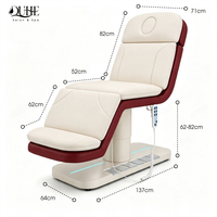 Lit de beauté de luxe pour spa facial avec mécanisme de levage électrique, 3 moteurs, design pliable, table de massage électrique pour usage en salon