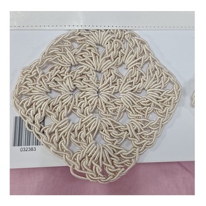 Ribete de Encaje de Ganchillo Color Blanco Hueso 13x13 cm, Mezcla Duradera de Poliéster y Algodón NRGY CROCHET para Prendas y Decoración - Product Image 1
