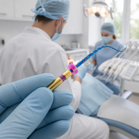 Grandes lime endodontiques rotatives NiTi bleues à activation thermique, à anneaux de codage couleur, instruments flexibles, tailles assorties pour usage clinique