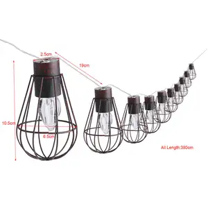 10LED outdoor waterproof Solar Vintage Retro Style Iron Cage Party Lights solar Fairy String for christmas wedding holiday