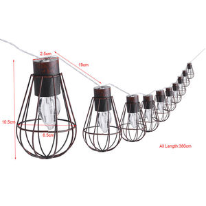 야외 방수 태양 빈티지 레트로 스타일 철 케이지 파티 조명 태양 요정 문자열 크리스마스 웨딩 휴일