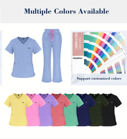 Nouvelle Collection : Ensemble de Tenue Médicale Femme Col en V, Extensible, avec Pantalon Évasé – Uniforme d'Infirmière pour Hôpital