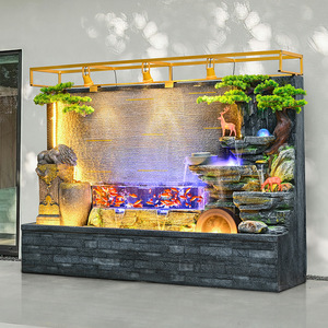 Fontaine d'eau rocailleuse Quanfangyuan 110-230V pour intérieur, décoration de salon, élément aquatique écologique - Product Image 2