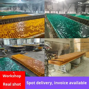 Стеклопластиковый решетчатый настил Hongtuo, полированный вручную, на заказ, производство Китай, для городского озеленения и покрытия дренажных канав - Product Image 2