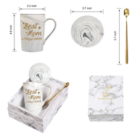 Cadeaux de fête des mères 2024 meilleure maman jamais tasse à café ensemble avec couvercle et cuillère boîte de fête des mères coffrets cadeaux pour la fête des mères