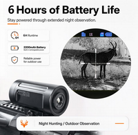 Monoculaire thermique portable 256x192, objectif 9,7 mm, 50 Hz, portée de détection 500 m, écran 1,66 pouces, étanche IP66, tactique, chasse, extérieur