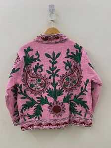 Handcrafted Suzani TNT Fabric <b>Jacket</b> Ethnic Embroidered Short Outerwear For <b>Women</b> - Product Image 2