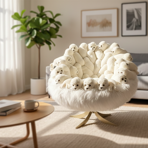 Fauteuil en peluche de luxe personnalisé en forme d'animal créatif, canapé pivotant, meuble d'appoint pour salon - Product Image 4