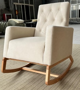 كرسي شراعي للحضانة بظهر طويل منجد بلكنة كرسي لغرفة المعيشة وغرفة النوم والمكتب مع مسند للذراع ووسادة - Product Image 3