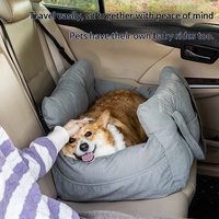 Coussin de siège auto carré moderne et élégant pour animaux de compagnie avec sécurité avant et arrière, lit chaud pour chiens et chats