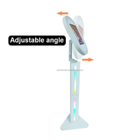 Machine de photomaton portable avec anneau lumineux LED pour appareil photo reflex/appareil photo, iPad, pour mariages, événements, publicité, avec étui de transport