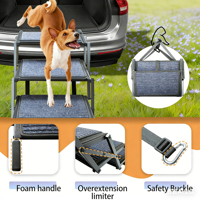 Rampe pliante pour chien réglable 5/6 marches, capacité de charge 250 lb, escalier antidérapant pour animaux de compagnie, pour grands chiens, voiture, camion, SUV, utilisation en extérieur