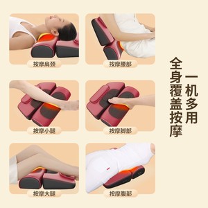 Cervical Spine Massage Pillow With Heat Therapy Airbag Neck Shoulder Back Massager Plug-In Red A1-12 - Product Image 2