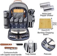Sac à dos étanche, panier de pique-nique SunflBackpack pour 4 personnes avec couverture, ensemble de panier de pique-nique pour 2 personnes avec