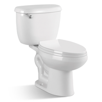WC en céramique à chasse siphonique S-Trap, sanitaires conformes ADA, cuvette allongée à double chasse, WC deux pièces, certifié CUPC pour salle de bain