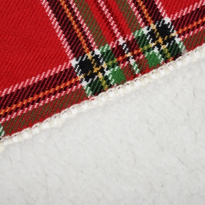 Coperta in Sherpa a Quadri Natalizia, Doppio Strato Spesso e Caldo, <span class=keywords><strong>Plaid</strong></span> Nordico in Flanella per Divano e Letto, Regalo Invernale - Product Image 1