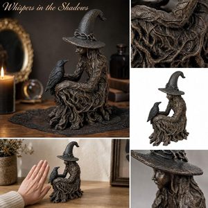 Artisanat en résine fait main sur mesure, vente en gros, œuvres d'art gothiques, sorcière et corbeau, ornements décoratifs pour la maison et le bureau - Product Image 5