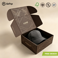 Boîte d'emballage recyclable certifiée écologique en carton ondulé avec estampage à chaud doré, élégante, rigide, avec fermeture à oreilles, taille personnalisée