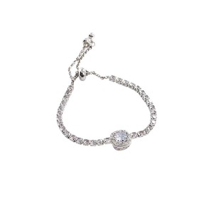 Fashion Trendy Geometric Brass Charm <b>Bracelet</b> <b>Bangles</b> Shining Zircon <b>Silver</b> Plated Luxury Women's Adjustable Valentine's Day - Product Image 1