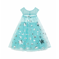 Robe de princesse Elsa pour filles, prête à être expédiée, Noël, code OPA, vente de liquidation authentique, doublure en coton, paillettes bleues, livraison rapide