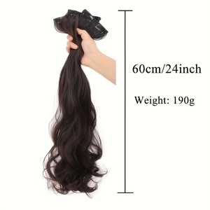 Extensions de cheveux à clipser ondulées naturelles, volume bouclé avec clips <span class=keywords><strong>BB</strong></span> invisibles et discrets, complément léger pour tous types de cheveux - Product Image 6