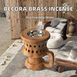 Becora Wood – Porte-encens écologique parfumé à la fleur d'oranger pour la maison, diffuseur d'aromathérapie en forme de fleur pour cônes et bâtonnets, avec cendrier - Product Image 2