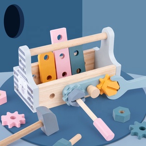 Boîte à outils en bois pour enfants, jeu d'assemblage et de démontage de noix, jouets en bois pour le développement de l'intelligence des bébés, <span class=keywords><strong>exercices</strong></span> de <span class=keywords><strong>logique</strong></span> - Product Image 2