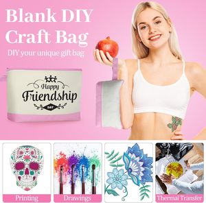 Custom Printed Logo with Zipper Pouch <b>for</b> Travel Large <b>Storage</b> Toiletry Organizer Cotton Canvas Cosmetics <b>Makeup</b> Bags - Product Image 4