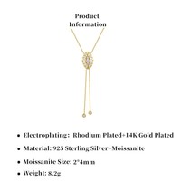 Collier en argent sterling 925 plaqué or 14 carats, moissanite brossée artisanale, certifiée GRA, étincelante, pour femme, idéal pour les soirées
