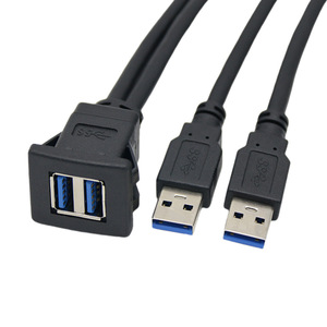 Cable de extensión USB 3.0 de doble puerto con clip, resistente al agua, para el tablero de coche, barco o motocicleta - Product Image 4